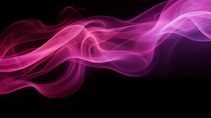 Pink smoke on the black background. Pink cloud fogs backdrop.