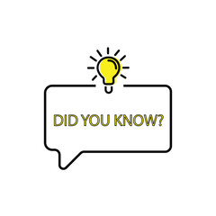 Did you know vector banner. Interesting idea or fact. Yellow light bulb with question. Important information.
