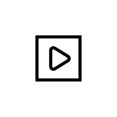 Video play button icon. Start audio or video action media symbol for apps and websites

