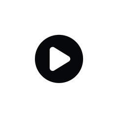 Video play button icon. Start audio or video action media symbol for apps and websites
