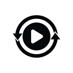 Video play button icon. Start audio or video action media symbol for apps and websites
