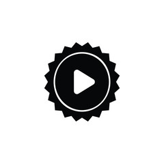 Video play button icon. Start audio or video action media symbol for apps and websites
