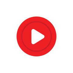 Video play button icon. Start audio or video action media symbol for apps and websites
