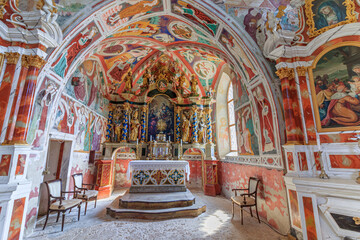 Fototapeta na wymiar Altar of the Saint Jacob church, Ortisei. South Tyrol, Italy