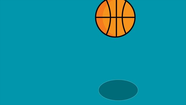 Graphic illustration of a bouncing basketball great for video presentations