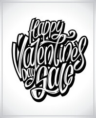 Happy Valentine's day sale lettering banner