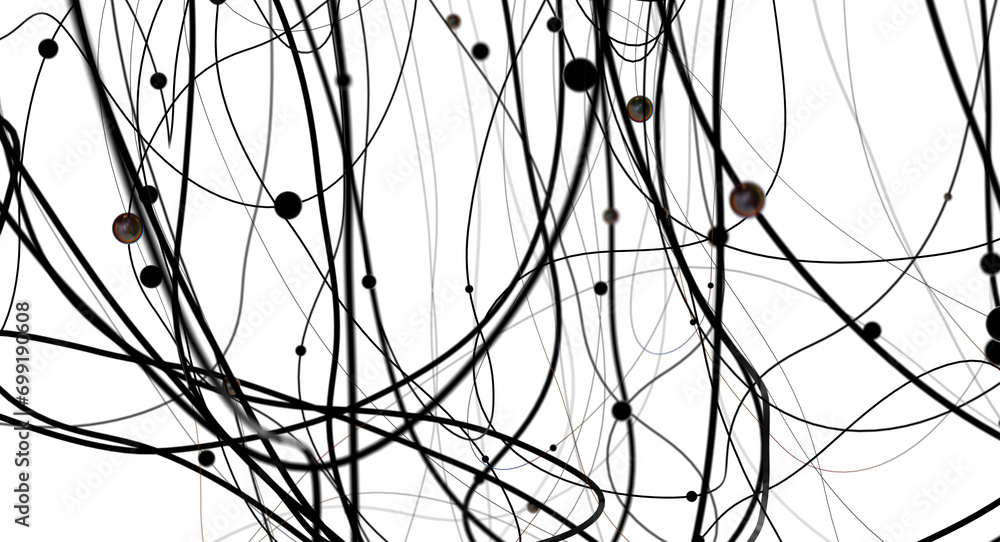 Poster falling cyber particles. big data stream. 3d
