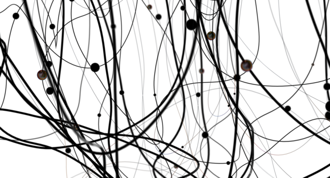 Falling cyber particles. Big data stream. 3d
