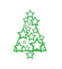 Obraz premium Vector illustration of Christmas tree in star style