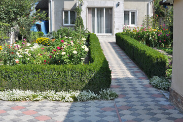 Landscaping in the garden, park, square, recreation area, memorable places.