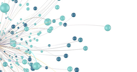 Abstract technology futuristic network - fantasy plexus background. 3D rendering