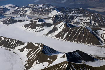 Paysage du cercle polaire vu par avion