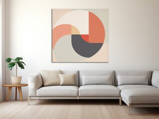 A Cozy Living Room with a Stylish Couch and Vibrant Wall Art