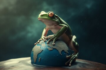 Frog protects Earth. Generative AI
