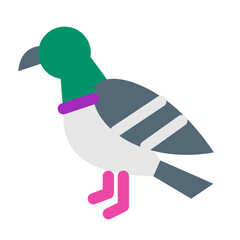Obraz premium 鳥、ハトを表すカラースタイルのアイコン