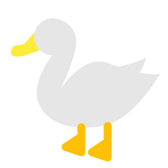 鳥、アヒルを表すカラースタイルのアイコン