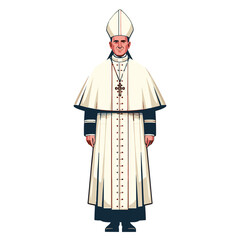 Papal costume flat design illustration.