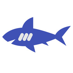 魚、サメを表すカラースタイルのアイコン
