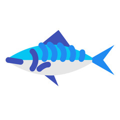 魚、サバを表すカラースタイルのアイコン