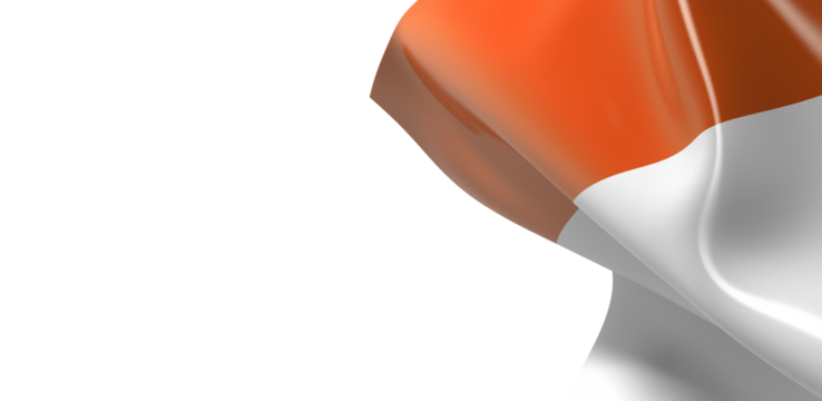 Flag of Poland on a White surface.