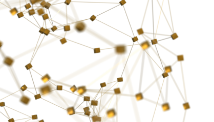 Abstract technology futuristic network - fantasy plexus background. 3D rendering