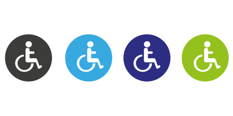 Handicapped patient in wheelchair icon vector sign. 