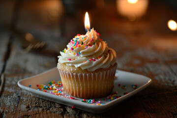 cupcake with candle