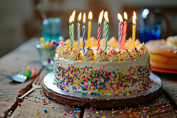 birthday cake with candle