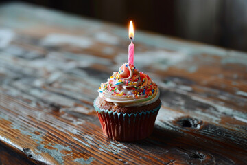 cupcake with candle