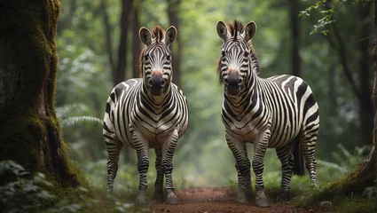 Tuinposter zebra in the forest © UmerDraz