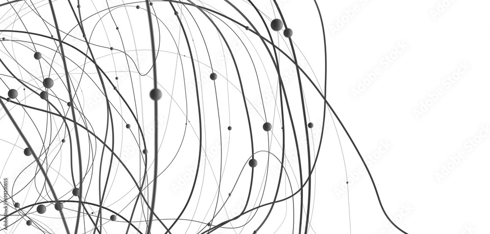 Poster falling cyber particles. big data stream. 3d