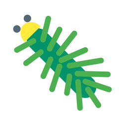 害虫、毛虫を表すカラースタイルのアイコン