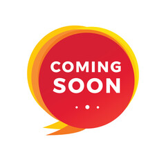 Coming soon banner design. speech bubble icon. Coming soon banner for business, store, advertising. Web elements. Flat style vector illustration.
