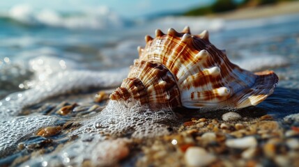 Fototapeta na wymiar Close-Up of a Beautiful Seashell