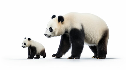Sideview of Panda Bear Family