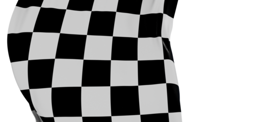 Waving racing finish flag in