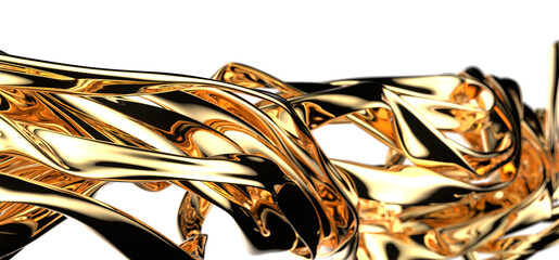 Textured Opulence: Abstract 3D Gold Cloth Illustration for Exquisite Artistry