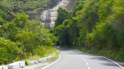 Beautiful scenic road to kodaikanal hills. Surrounded by lush Green Mountain rocks.