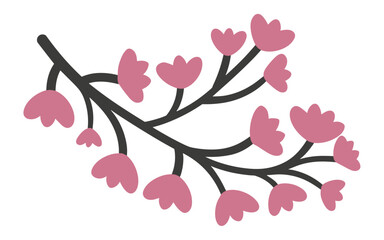 Abstract cherry blossom flowers vector clipart. Spring illustration.