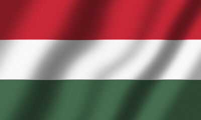 Powiewająca Flaga Węgier 3D - obrazy, fototapety, plakaty