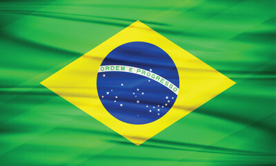 Fototapeta premium Illustration of Brazil Flag and Editable Vector of Brazil Country Flag
