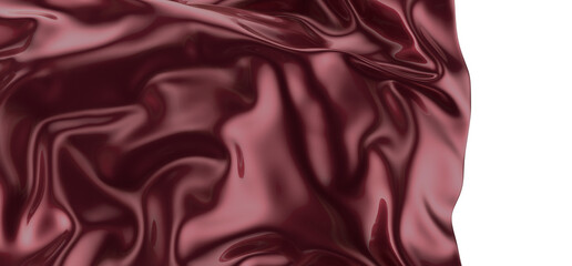 red wave silk satin fabric on white background for grand opening ceremony other occasion