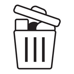 Trash can icon. symbol of delete or remove with trendy flat style icon for web site design, logo, app, UI isolated on white background. vector illustration eps 10