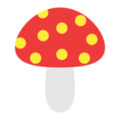 きのこ、ベニテングタケ、毒キノコを表すカラースタイルのアイコン