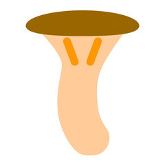 きのこ、エリンギを表すカラースタイルのアイコン