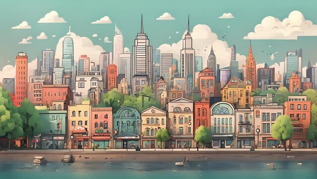 A simple animation of positive and negative thought bubbles popping up and being sorted into helpful and unhelpful categories, followed by the concept Psychology art concept