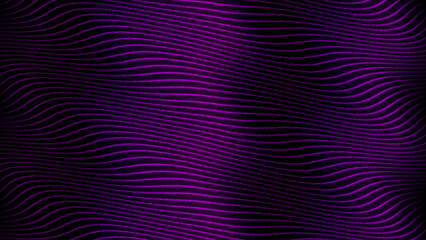 Abstract wave lines loop animated video. 3d Abstract black background looping animation. Wave abstract purple wave animation