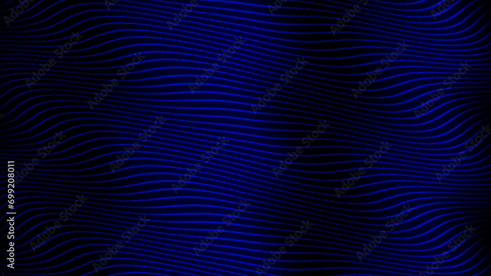 Poster abstract wave blue lines loop animated video. 3d abstract black background looping animation. wave a