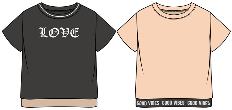 BOXY SLEEVES KNIT TOP WITH BOXY FIT DETAIL FOR YOUNG WOMEN AND TEEN GIRLS IN VECTOR FILE