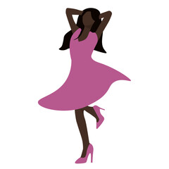Woman Dancing Pink Dress